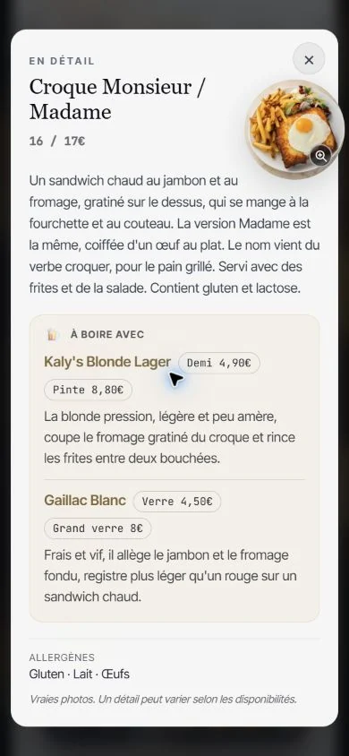 Le Chant des Voyelles, description et accords d’un plat